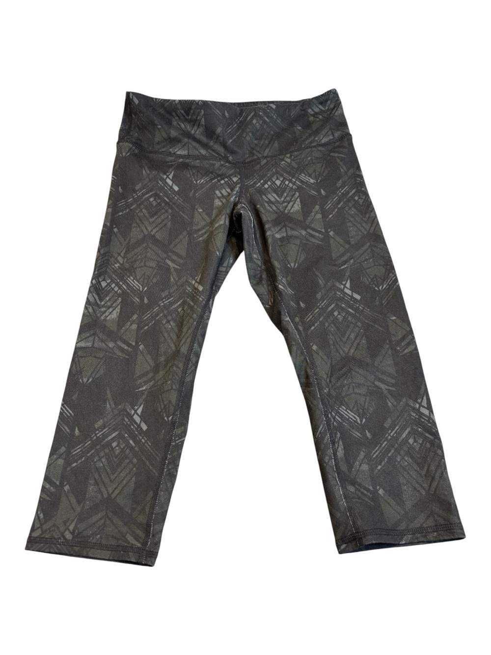 Alo Yoga Airbrush Capri Leggings XS Gray Black Geometric Print Crop Yoga Pants